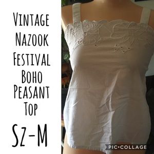 Vintage Nanook Festival Boho Peasant Top